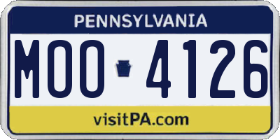 PA license plate MOO4126