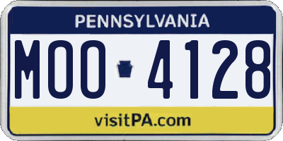 PA license plate MOO4128