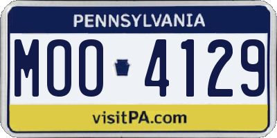 PA license plate MOO4129