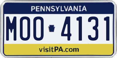 PA license plate MOO4131