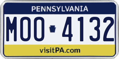 PA license plate MOO4132