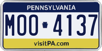 PA license plate MOO4137