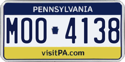 PA license plate MOO4138