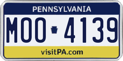 PA license plate MOO4139