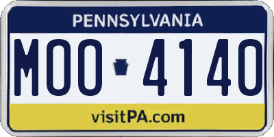 PA license plate MOO4140