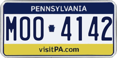 PA license plate MOO4142