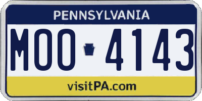 PA license plate MOO4143