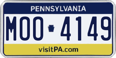 PA license plate MOO4149