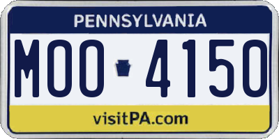 PA license plate MOO4150