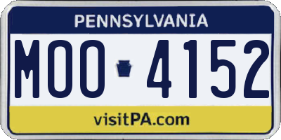 PA license plate MOO4152