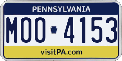 PA license plate MOO4153