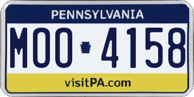 PA license plate MOO4158
