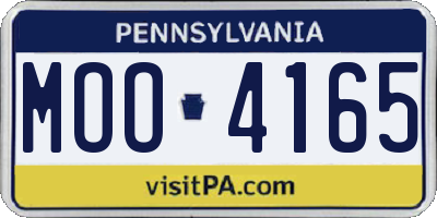 PA license plate MOO4165
