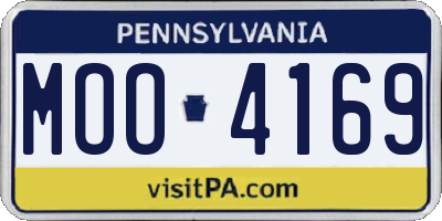 PA license plate MOO4169