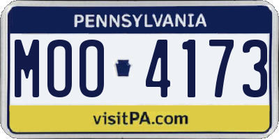 PA license plate MOO4173