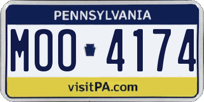 PA license plate MOO4174