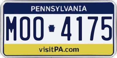 PA license plate MOO4175