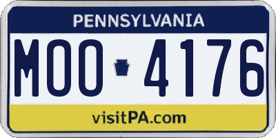 PA license plate MOO4176