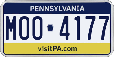PA license plate MOO4177