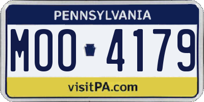 PA license plate MOO4179