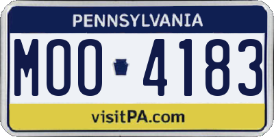 PA license plate MOO4183