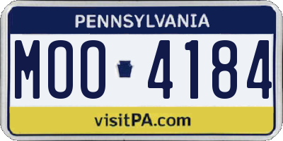 PA license plate MOO4184