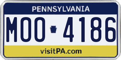 PA license plate MOO4186