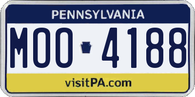 PA license plate MOO4188