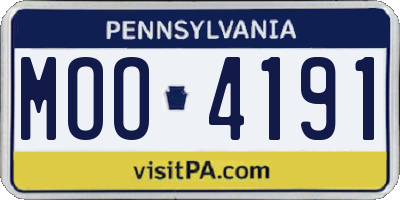 PA license plate MOO4191