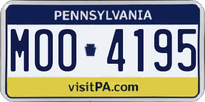 PA license plate MOO4195