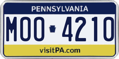 PA license plate MOO4210