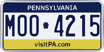 PA license plate MOO4215