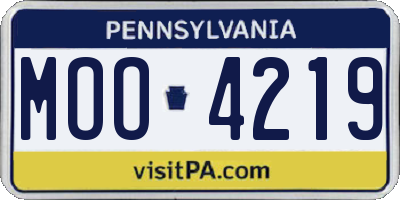 PA license plate MOO4219