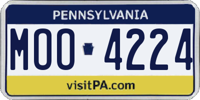 PA license plate MOO4224