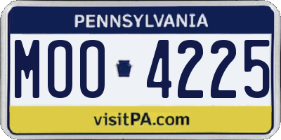 PA license plate MOO4225