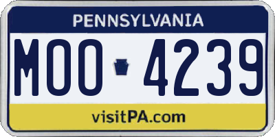 PA license plate MOO4239