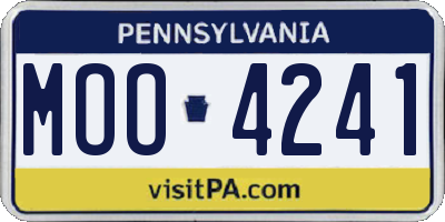 PA license plate MOO4241
