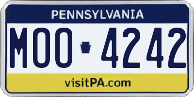 PA license plate MOO4242