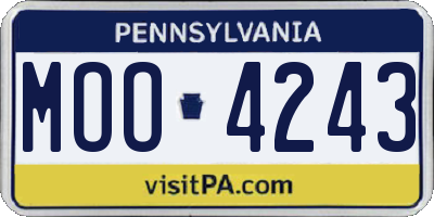 PA license plate MOO4243