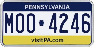 PA license plate MOO4246