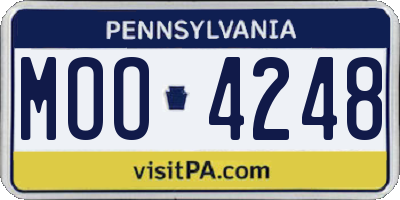 PA license plate MOO4248