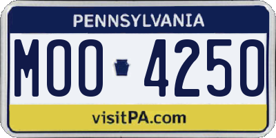 PA license plate MOO4250