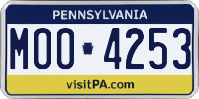 PA license plate MOO4253