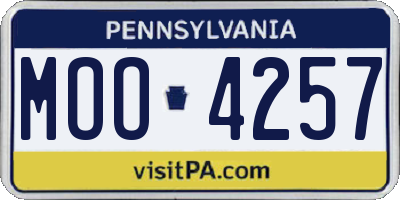 PA license plate MOO4257