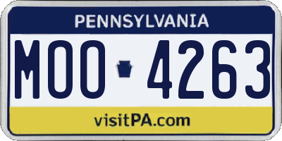 PA license plate MOO4263