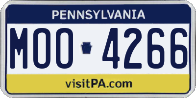 PA license plate MOO4266