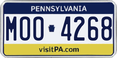PA license plate MOO4268