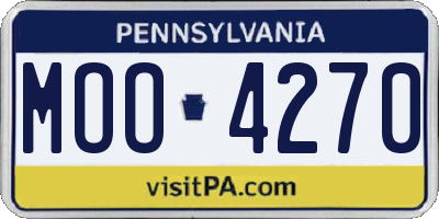 PA license plate MOO4270