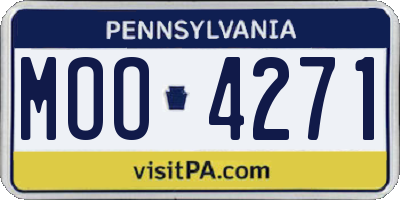 PA license plate MOO4271