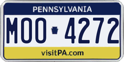 PA license plate MOO4272